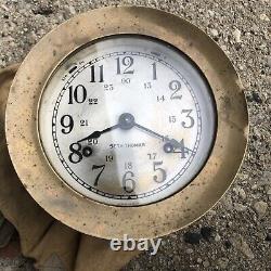 Antique Seth Thomas Ship's Clock Works Great WW2 US navy vintage WWII USN