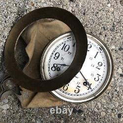 Antique Seth Thomas Ship's Clock Works Great WW2 US navy vintage WWII USN