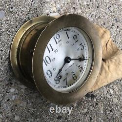 Antique Seth Thomas Ship's Clock Works Great WW2 US navy vintage WWII USN