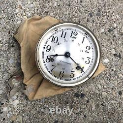 Antique Seth Thomas Ship's Clock Works Great WW2 US navy vintage WWII USN