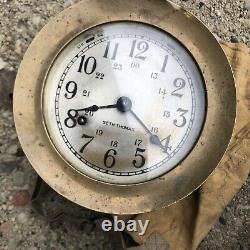 Antique Seth Thomas Ship's Clock Works Great WW2 US navy vintage WWII USN