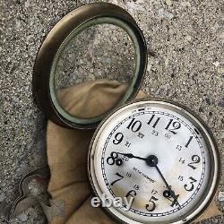 Antique Seth Thomas Ship's Clock Works Great WW2 US navy vintage WWII USN