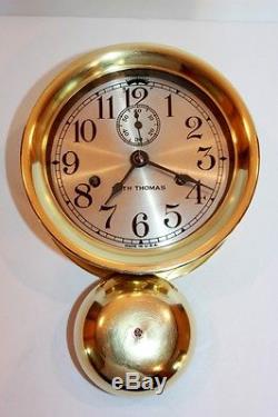 Antique Seth Thomas Ships Bell Clock 6 In Dial