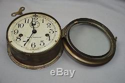 Antique Seth Thomas Ships Clock w Key WORKS