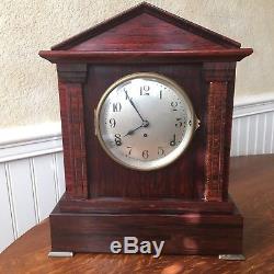 Antique Seth Thomas Sonora 4-Bell Red Adamantine Mantel Clock