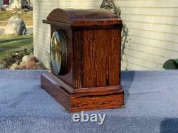 Antique Seth Thomas Sonora Chime 2 Bell Red Adamantine Mantle Shelf Clock Dial