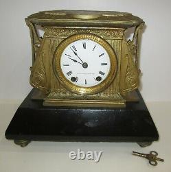 Antique Seth Thomas Sons & Co N. Y. Mantel Clock 8-Day, Time/Bell Strike