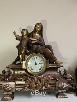 Antique Seth Thomas & Sons Madonna And Child Figural Clock