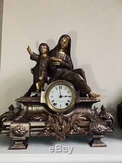 Antique Seth Thomas & Sons Madonna And Child Figural Clock