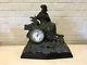 Antique Seth Thomas & Sons New York Figural Woman Mantel Clock On Slate Base