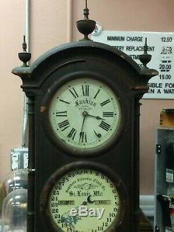 Antique Seth Thomas Southern Clock Co. Double Dial Calendar Clock 1875