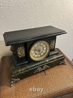 Antique Seth Thomas Style? Mantel Lions Head Handled Clock