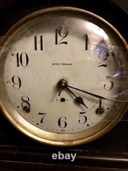 Antique Seth Thomas Tambour Mantel Clock 89AL For Parts/Repair 1910-1920