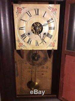 Antique Seth Thomas Thirty Hour Brass Movement Weight Driven Clock
