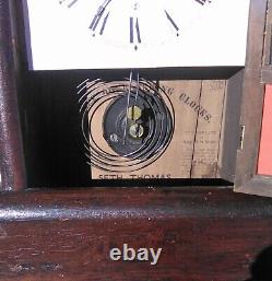 Antique Seth Thomas Thirty Hour Spring Chime Clock With Pendulum & Key Needs Rep