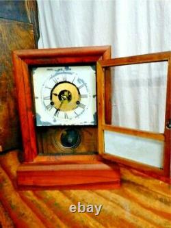 Antique Seth Thomas Thirty Hour Spring Chime Clock with Original Pendulum