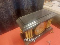 Antique Seth Thomas Three Pillar Lion Heads Mantel Clock. Works-Runs A1. Ex Cond