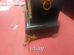 Antique Seth Thomas Three Pillar Lion Heads Mantel Clock. Works-Runs A1. Ex Cond