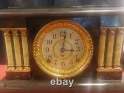 Antique Seth Thomas Three Pillar Lion Heads Mantel Clock. Works-Runs A1. Ex Cond