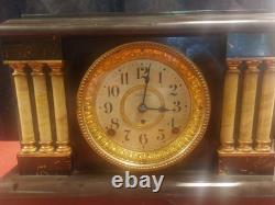 Antique Seth Thomas Three Pillar Lion Heads Mantel Clock. Works-Runs A1. Ex Cond
