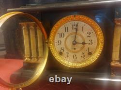 Antique Seth Thomas Three Pillar Lion Heads Mantel Clock. Works-Runs A1. Ex Cond