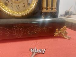 Antique Seth Thomas Three Pillar Lion Heads Mantel Clock. Works-Runs A1. Ex Cond