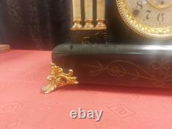 Antique Seth Thomas Three Pillar Lion Heads Mantel Clock. Works-Runs A1. Ex Cond