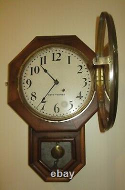 Antique Seth Thomas Time Piece Wall Regulator Clock 8-Day, Key-wind