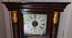 Antique Seth Thomas Triple Decker Empire Weight Driven Wall Clock Very Nice