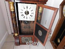 Antique Seth Thomas Triple Decker Empire Weight Driven Wall Clock Very Nice