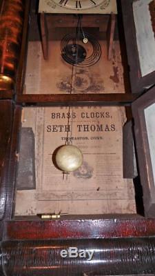 Antique Seth Thomas Triple Decker Pillar 8 Day Shelf Clock