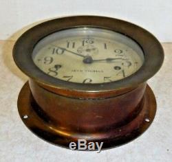 Antique Seth Thomas U. S. Deck Clock Double Spring Ship's Clock Working With Key