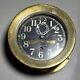 Antique Seth Thomas Wwii Brass U. S. Ship Clock Working With Key Black Face