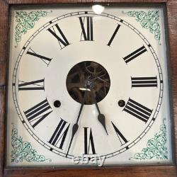 Antique Seth Thomas Wall Clock Mantle Good Condition Lake Scene Weights Included
