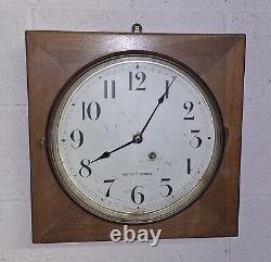 Antique Seth Thomas Wall/ Gallery Clock With Pendulum & Key Working 16 Square