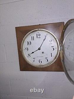 Antique Seth Thomas Wall/ Gallery Clock With Pendulum & Key Working 16 Square