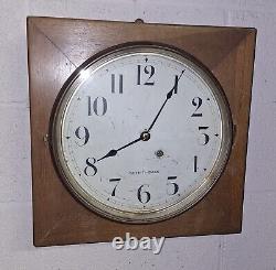 Antique Seth Thomas Wall/ Gallery Clock With Pendulum & Key Working 16 Square