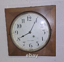 Antique Seth Thomas Wall/ Gallery Clock With Pendulum & Key Working 16 Square