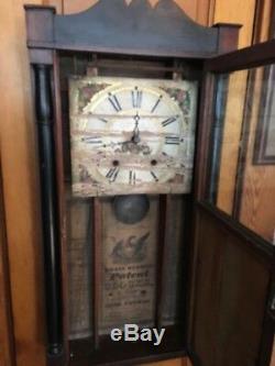 Antique Seth Thomas Wall Mantel Clock Beautiful Original Directions Inside