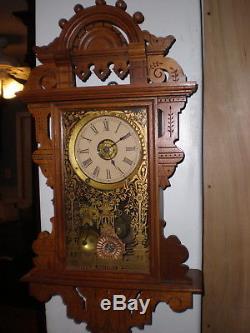 Antique-Seth Thomas-Walnut-Eclipse Wall Clock-Ca. 1890-Running Condition-#M727