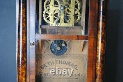 Antique Seth Thomas Weight Driven Cable Shelf / Mantel Clock Parts/repair