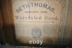 Antique Seth Thomas Weight Driven Cable Shelf / Mantel Clock Parts/repair