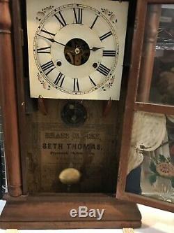 Antique Seth Thomas Weight Driven Movement Wall Or Mantle Clock