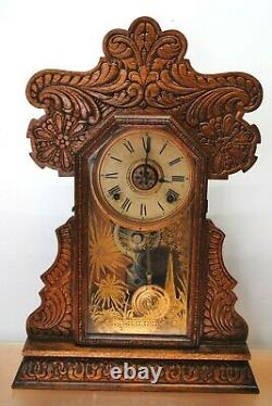 Antique Seth Thomas Wind Up Chime Mantel / Shelf 8-day Clock Works