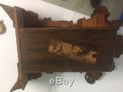Antique-Seth Thomas Wood Clock-for Parts-or To Restore-numbered #298 With Key