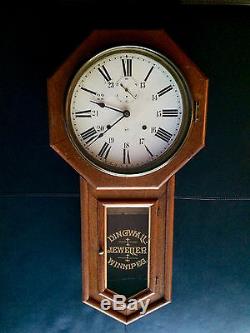 Antique Seth Thomas World Model Drop Octagon Wall Clock (15 Day) Circa 1910