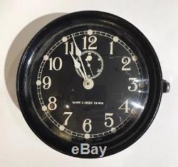 Antique Seth Thomas Ww2 Era U. S. Navy Mark I-deck Maritime Ship Key Wind Clock