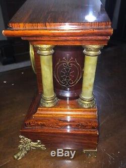 Antique Seth Thomas adamantine mantel clock Runs With Key