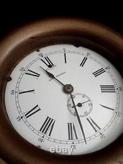 Antique Seth Thomas brass Ship's Clock w. Porcelain Dial, PERFECT