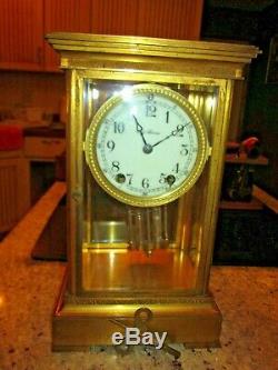 Antique Seth Thomas crystal regulator clock runs
